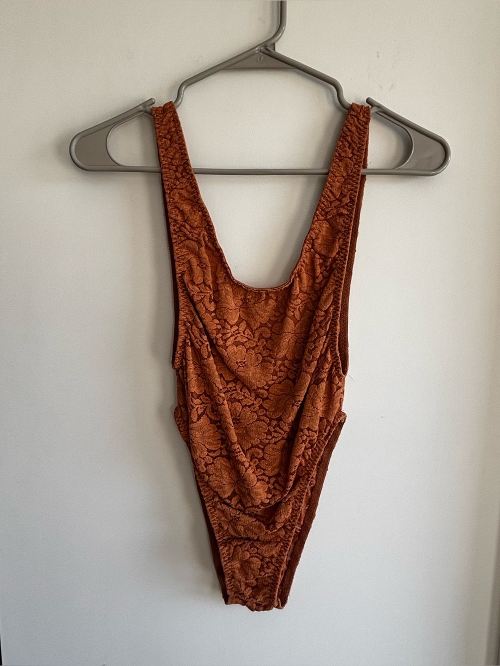 Free People Rust Lace One-Piece Bodysuit - Burnt Orange